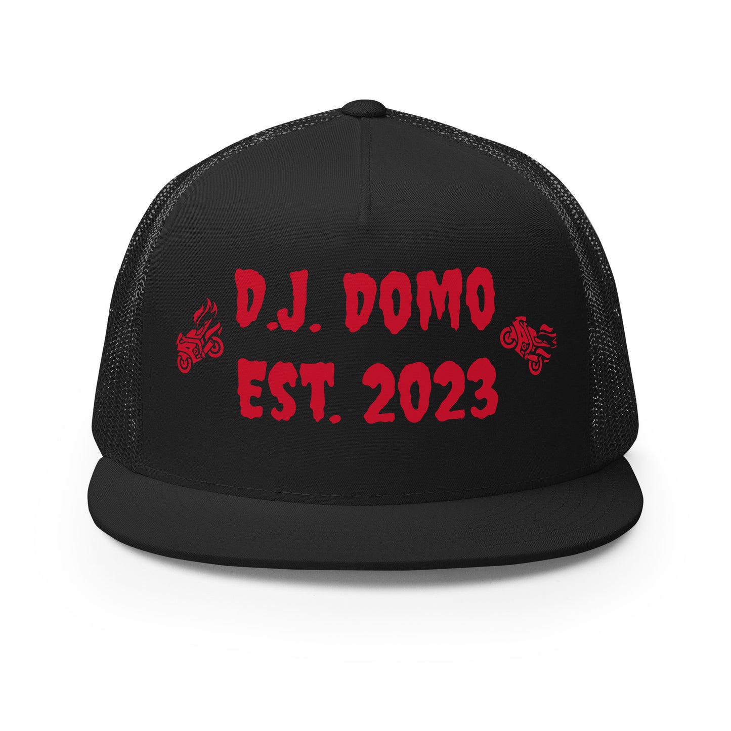 D.J. Domo "Biker" Trucker Cap Multi Color/Red