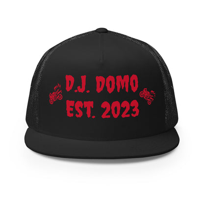 D.J. Domo "Biker" Trucker Cap Multi Color/Red