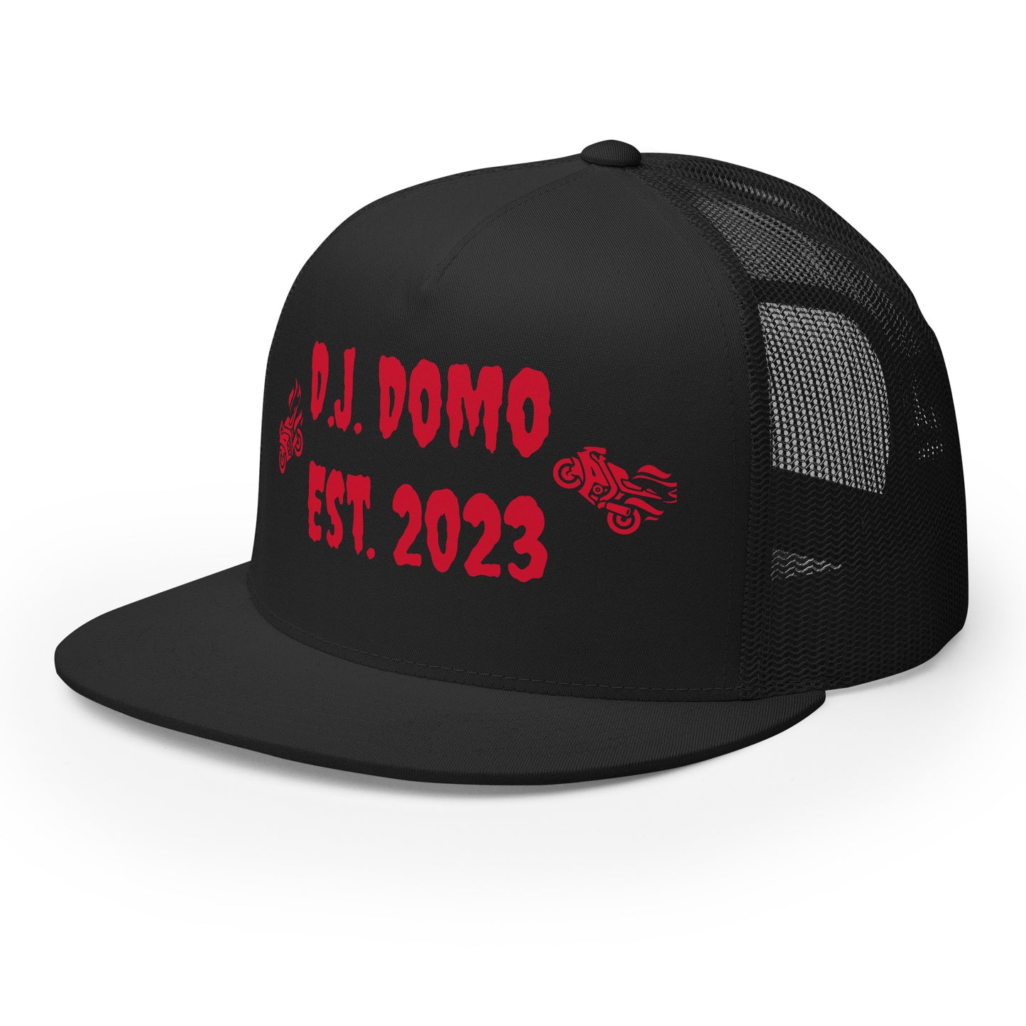 D.J. Domo "Biker" Trucker Cap Multi Color/Red