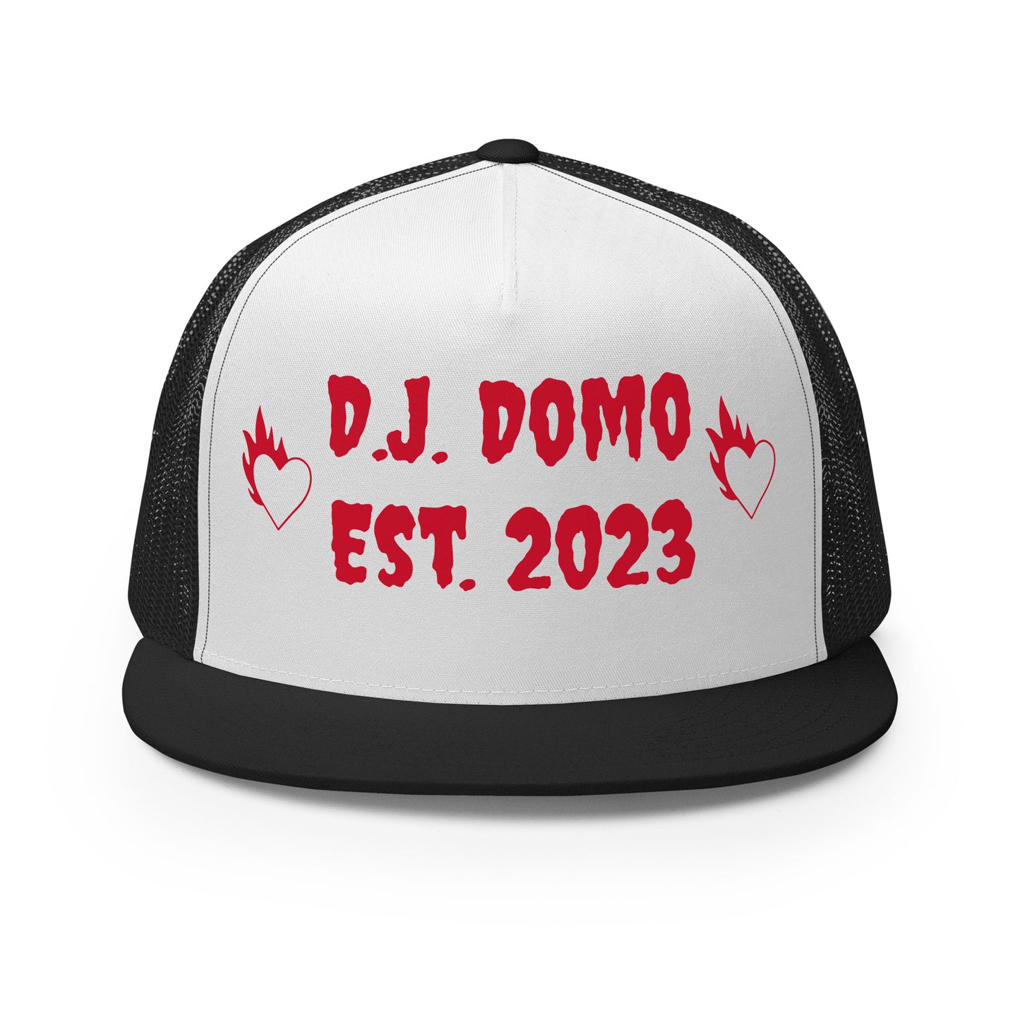 D.J. Domo "Fire Hearts" Trucker Cap Multi Color/Red