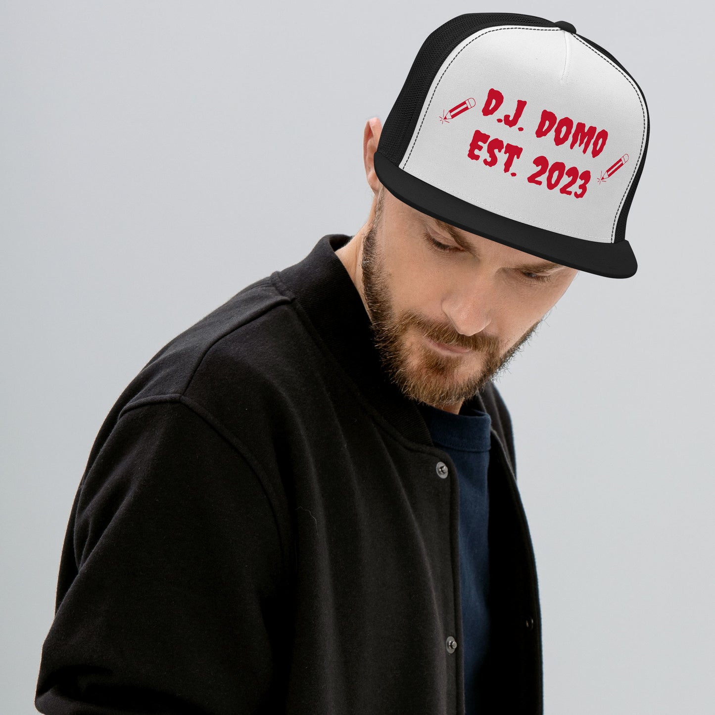 D.J. Domo "Writer" Trucker Cap Multi Color/Red