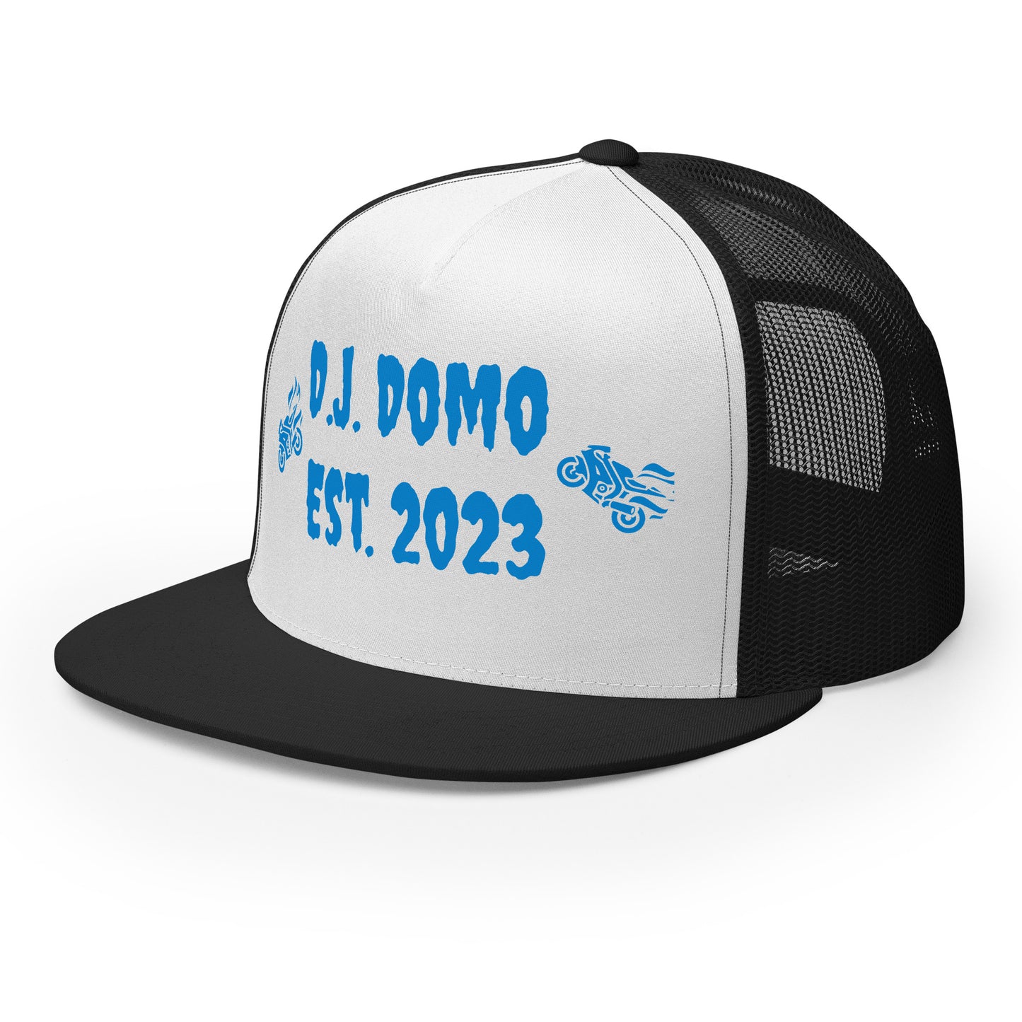 D.J. Domo "Biker" Trucker Cap Multi Color/Light Blue