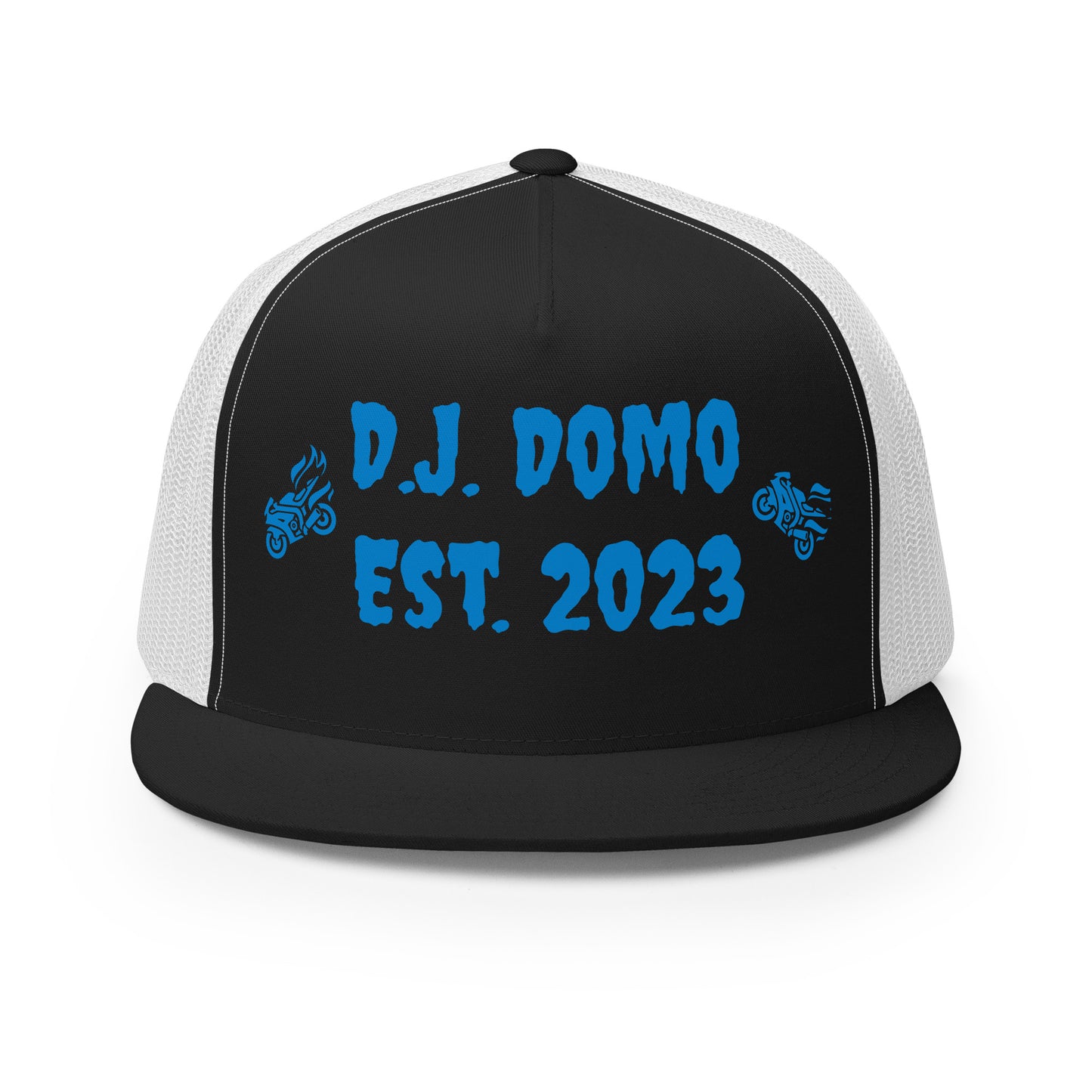 D.J. Domo "Biker" Trucker Cap Multi Color/Light Blue