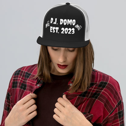 D.J. Domo "Biker" Trucker Cap Multi Color/White