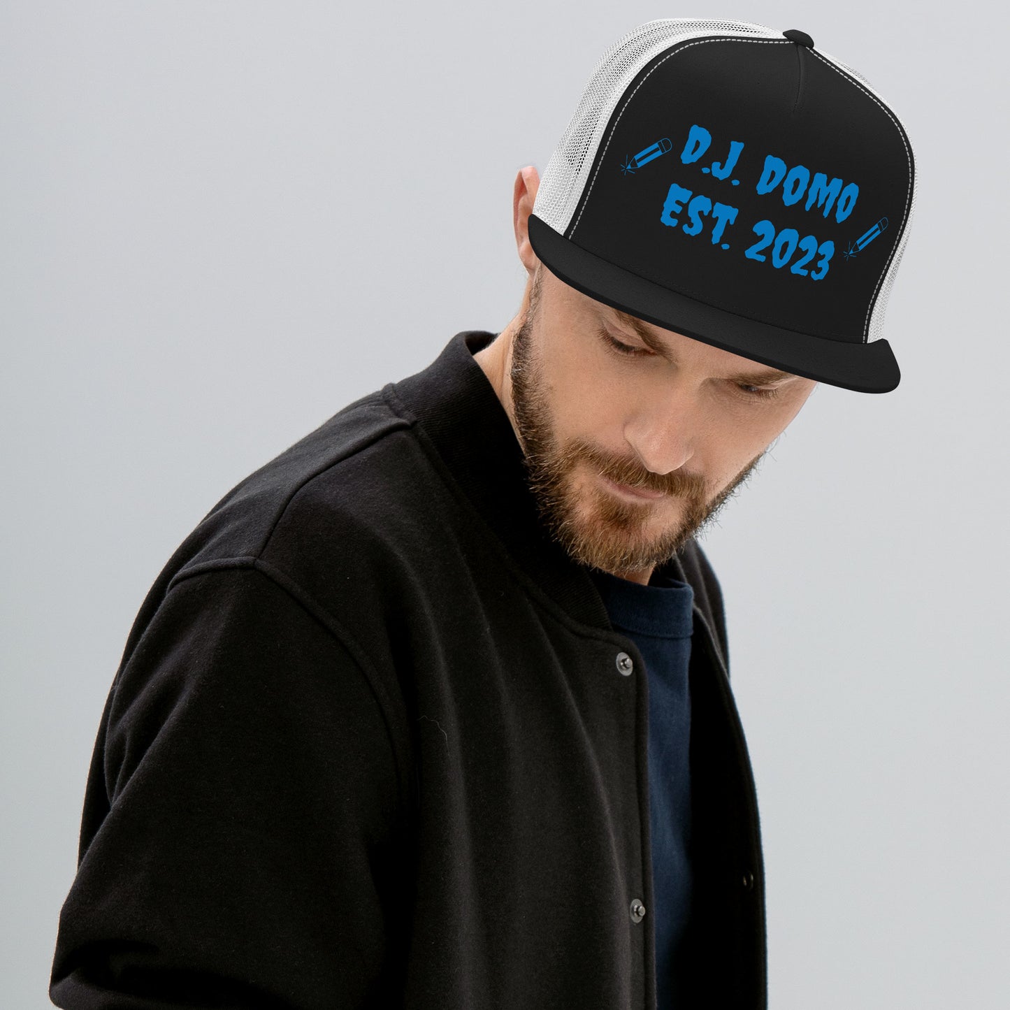 D.J. Domo "Writer" Trucker Cap Multi Color/Light Blue