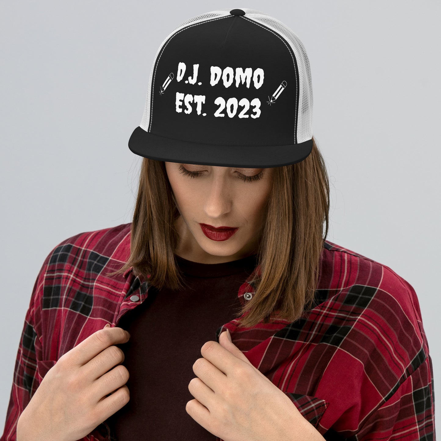 D.J. Domo "Writer" Trucker Cap Multi Color/White