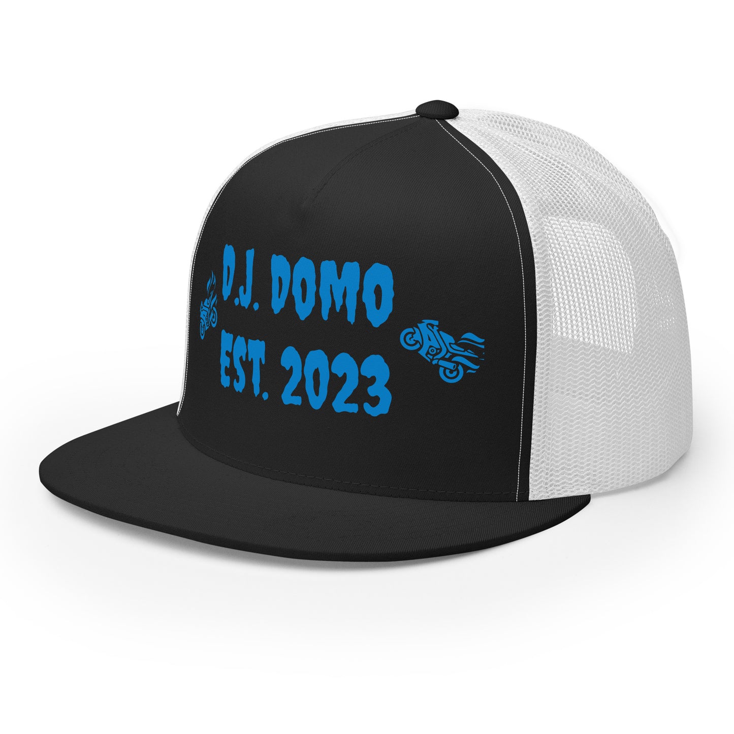 D.J. Domo "Biker" Trucker Cap Multi Color/Light Blue