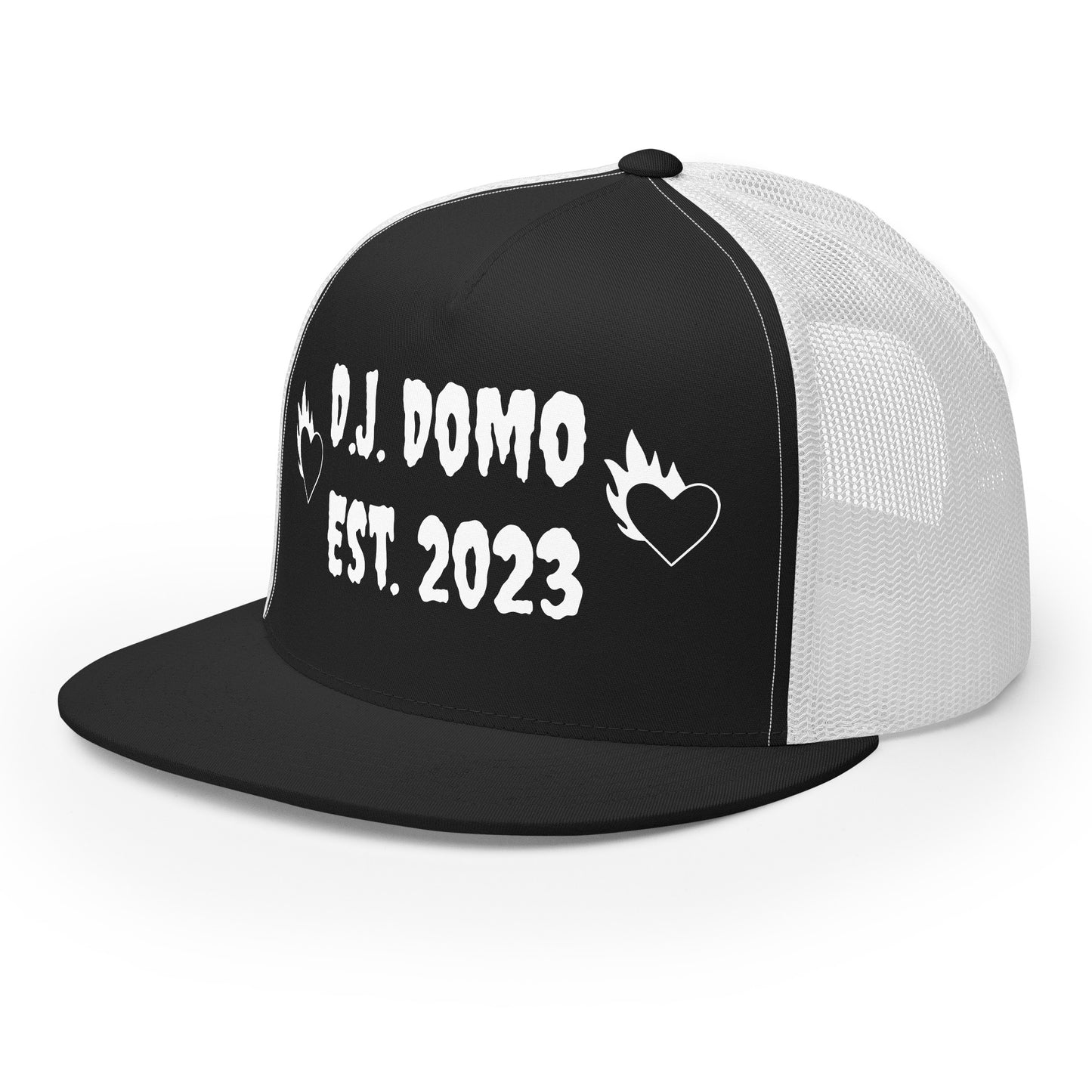 D.J. Domo "Fire Hearts" Trucker Cap Multi Color/White