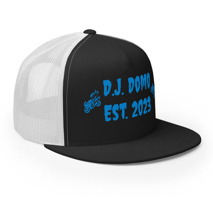 D.J. Domo "Biker" Trucker Cap Multi Color/Light Blue