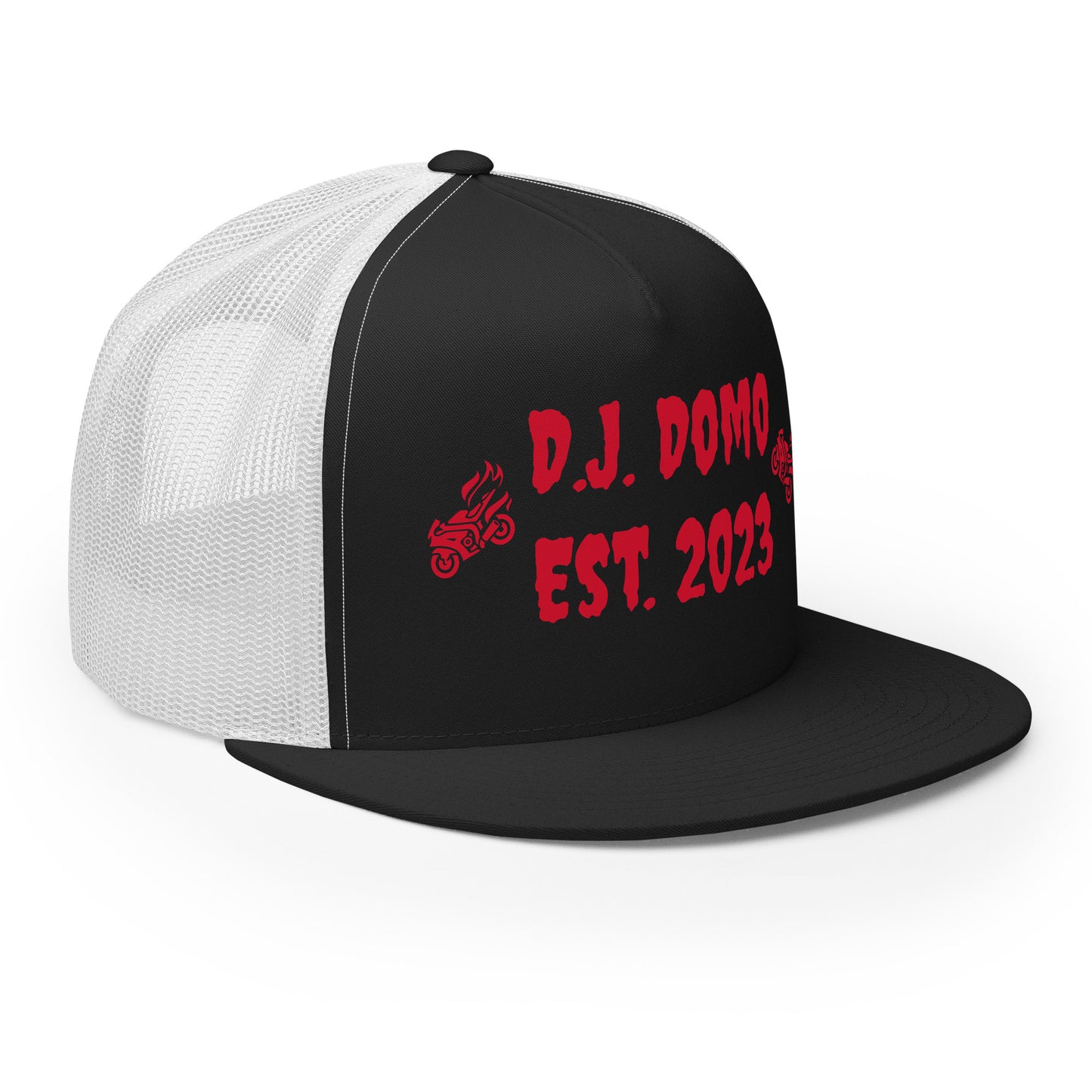 D.J. Domo "Biker" Trucker Cap Multi Color/Red