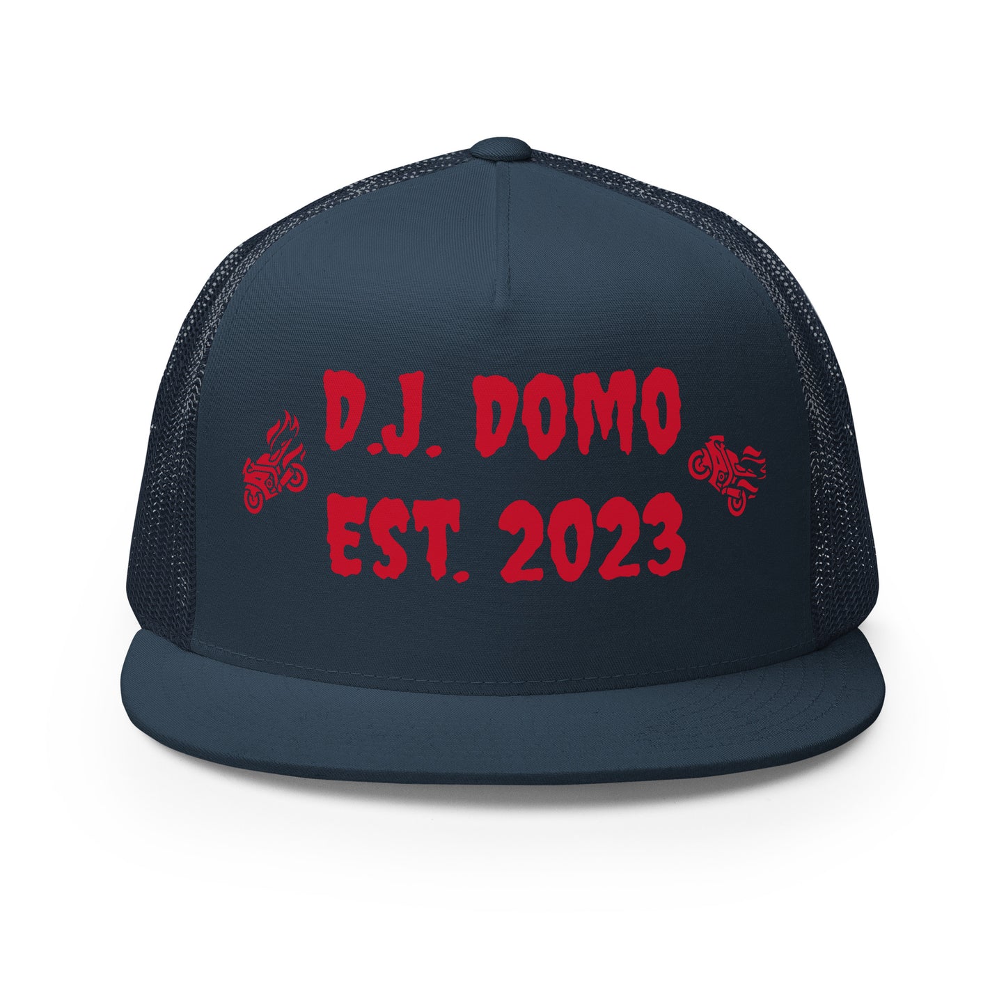 D.J. Domo "Biker" Trucker Cap Multi Color/Red