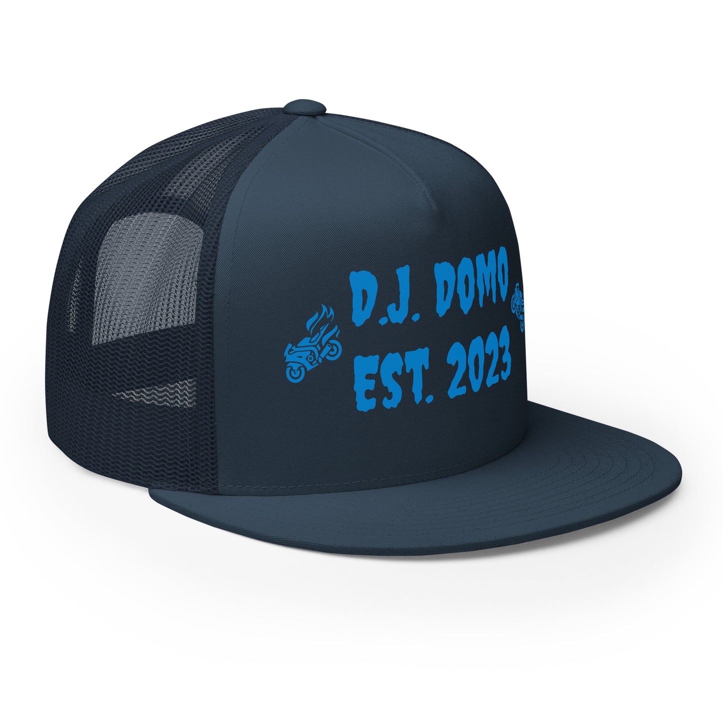 D.J. Domo "Biker" Trucker Cap Multi Color/Light Blue