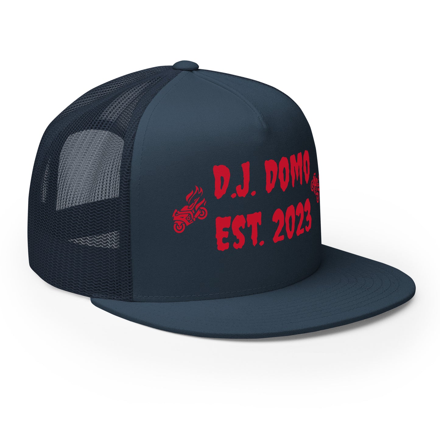 D.J. Domo "Biker" Trucker Cap Multi Color/Red