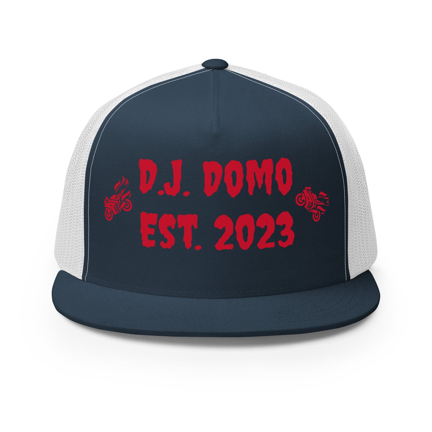 D.J. Domo "Biker" Trucker Cap Multi Color/Red