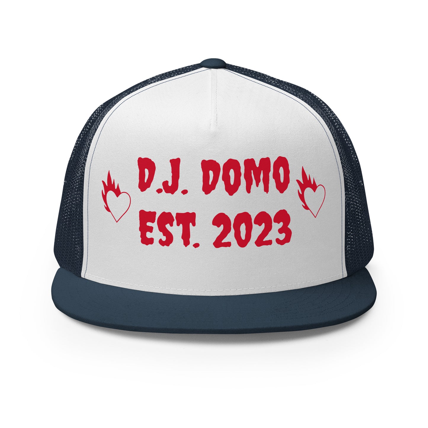 D.J. Domo "Fire Hearts" Trucker Cap Multi Color/Red