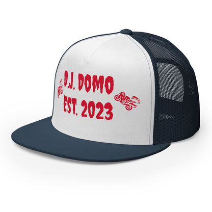 D.J. Domo "Biker" Trucker Cap Multi Color/Red