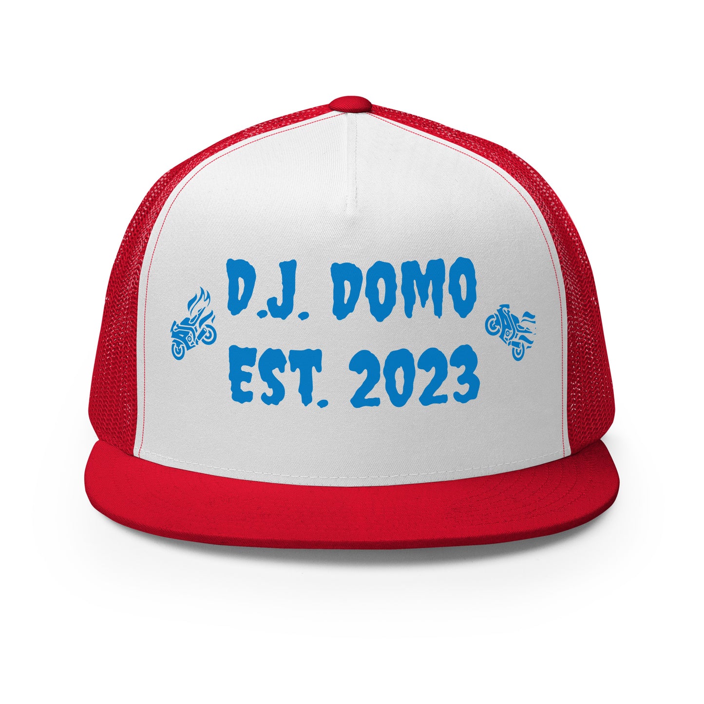 D.J. Domo "Biker" Trucker Cap Multi Color/Light Blue