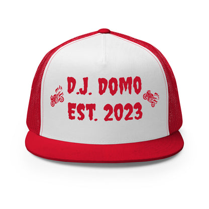 D.J. Domo "Biker" Trucker Cap Multi Color/Red