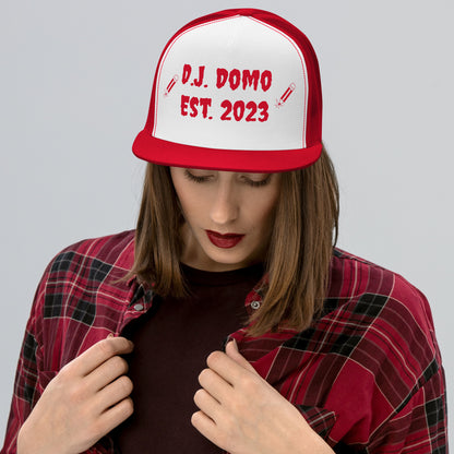 D.J. Domo "Writer" Trucker Cap Multi Color/Red