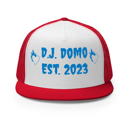 D.J. Domo "Fire Hearts" Trucker Cap Multi Color/Light Blue