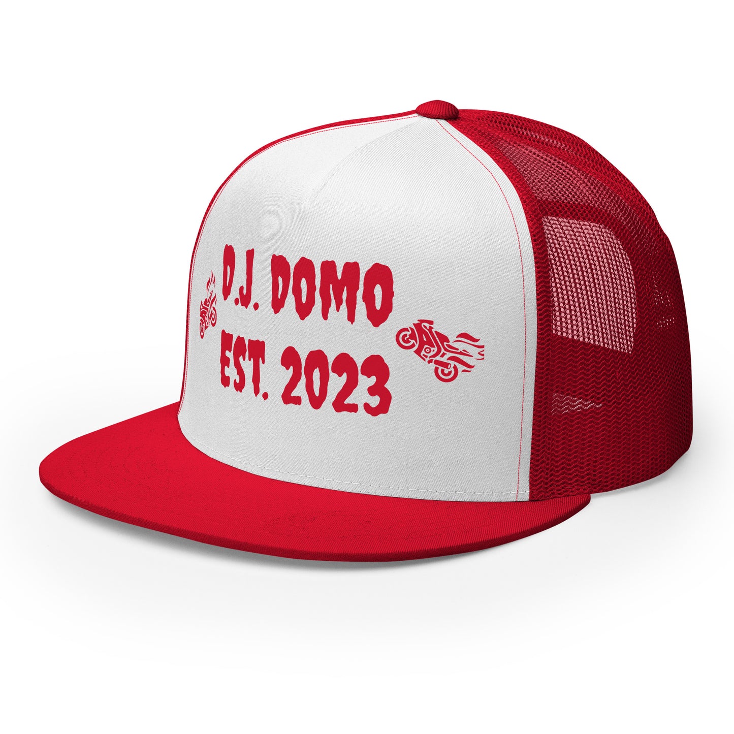 D.J. Domo "Biker" Trucker Cap Multi Color/Red