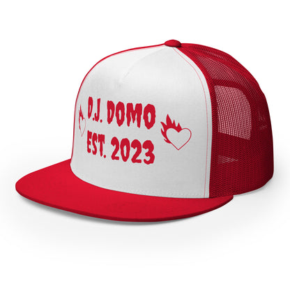 D.J. Domo "Fire Hearts" Trucker Cap Multi Color/Red