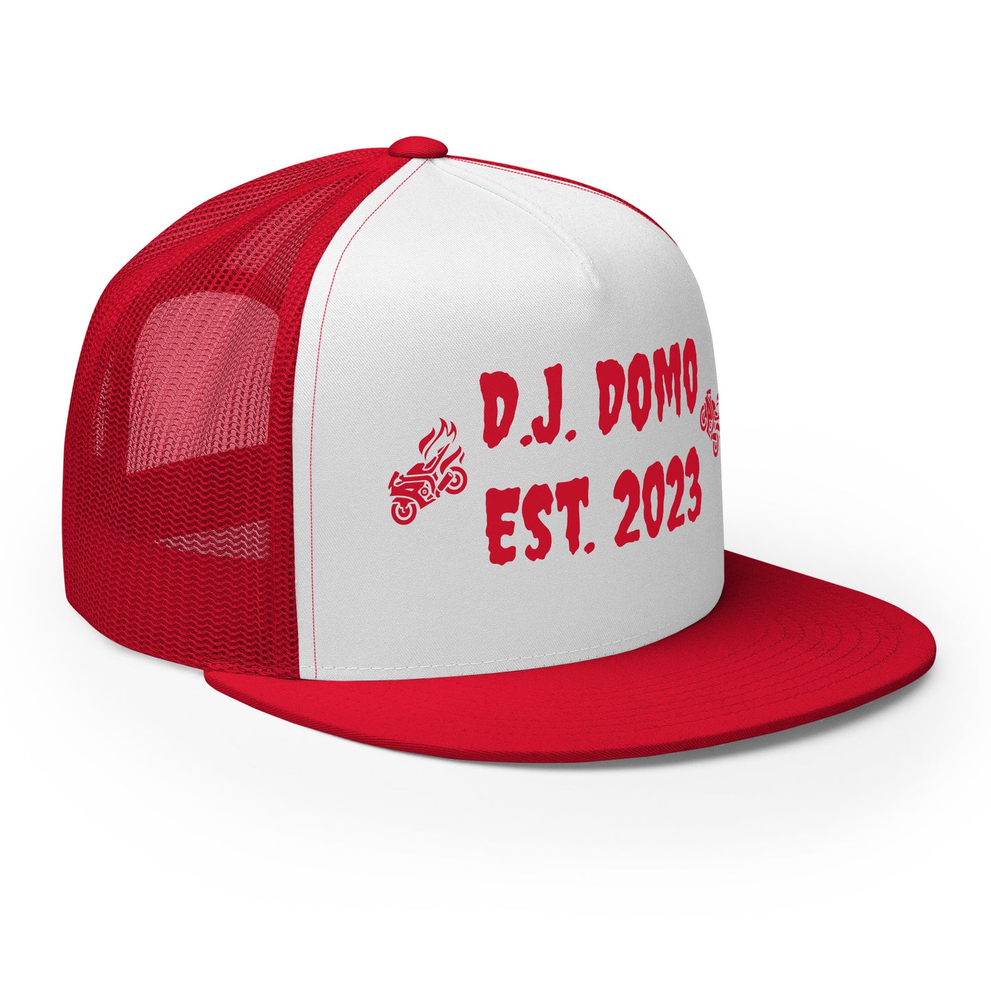 D.J. Domo "Biker" Trucker Cap Multi Color/Red