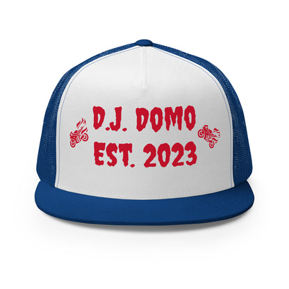 D.J. Domo "Biker" Trucker Cap Multi Color/Red