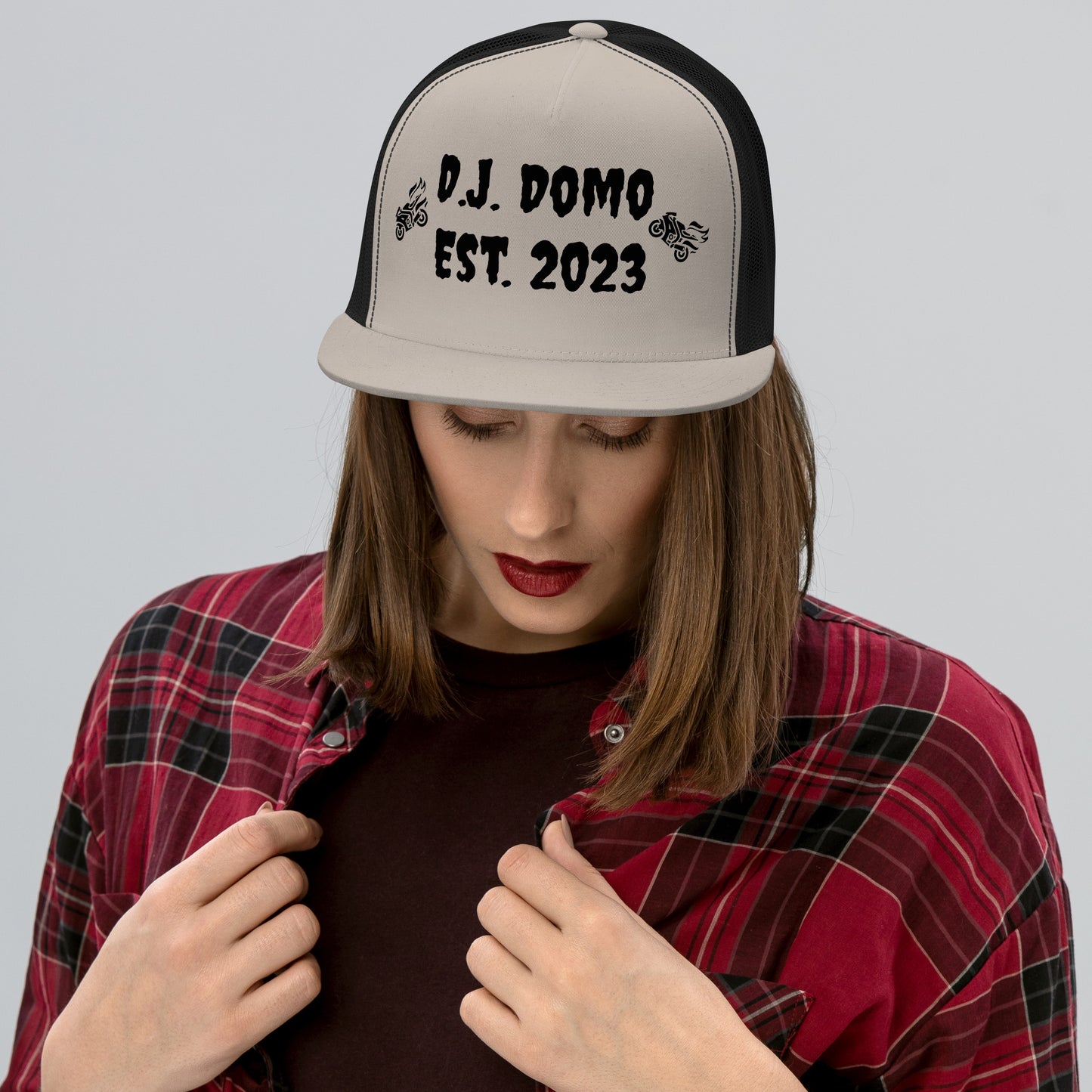 D.J. Domo "Biker" Trucker Cap Multi Color/Black