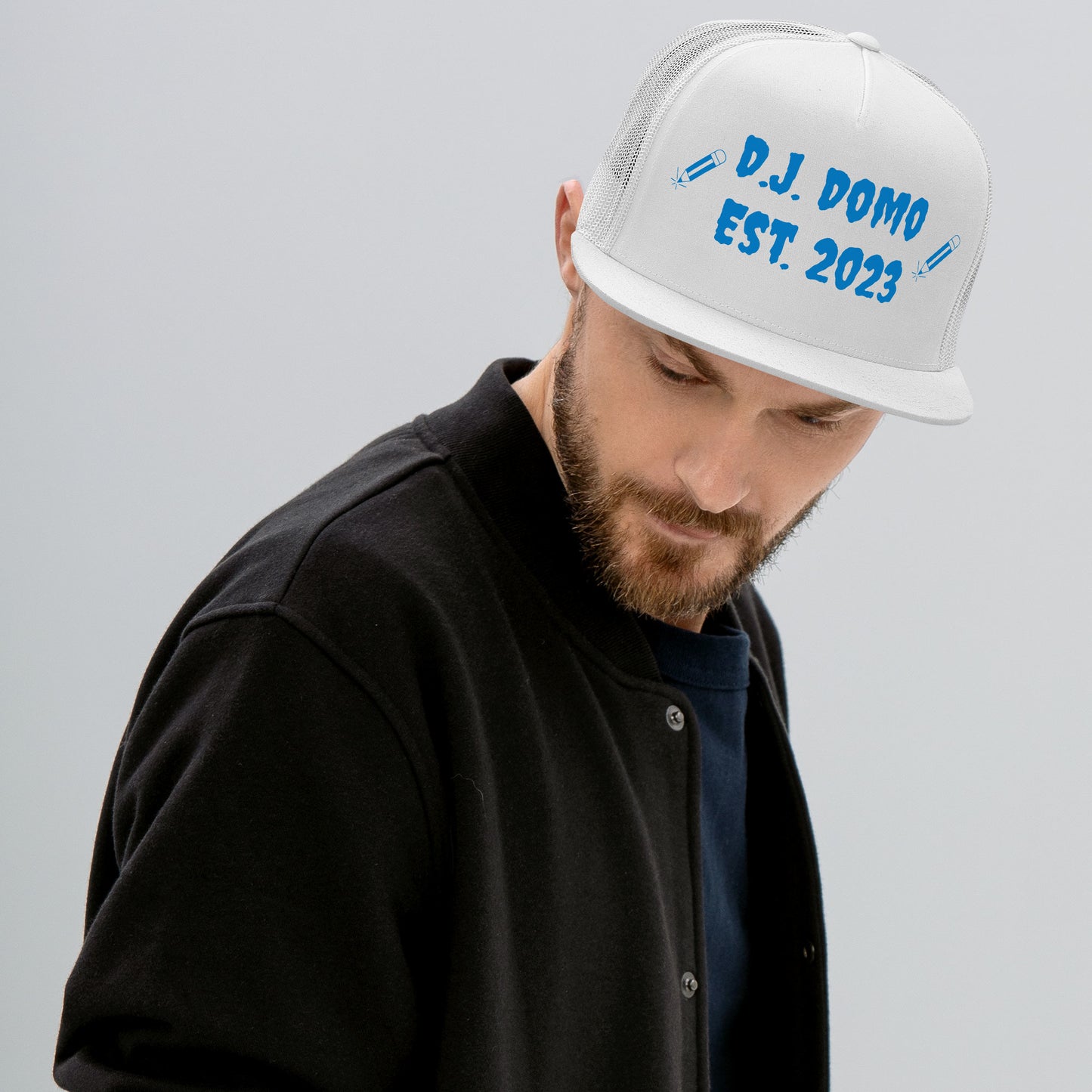 D.J. Domo "Writer" Trucker Cap Multi Color/Light Blue