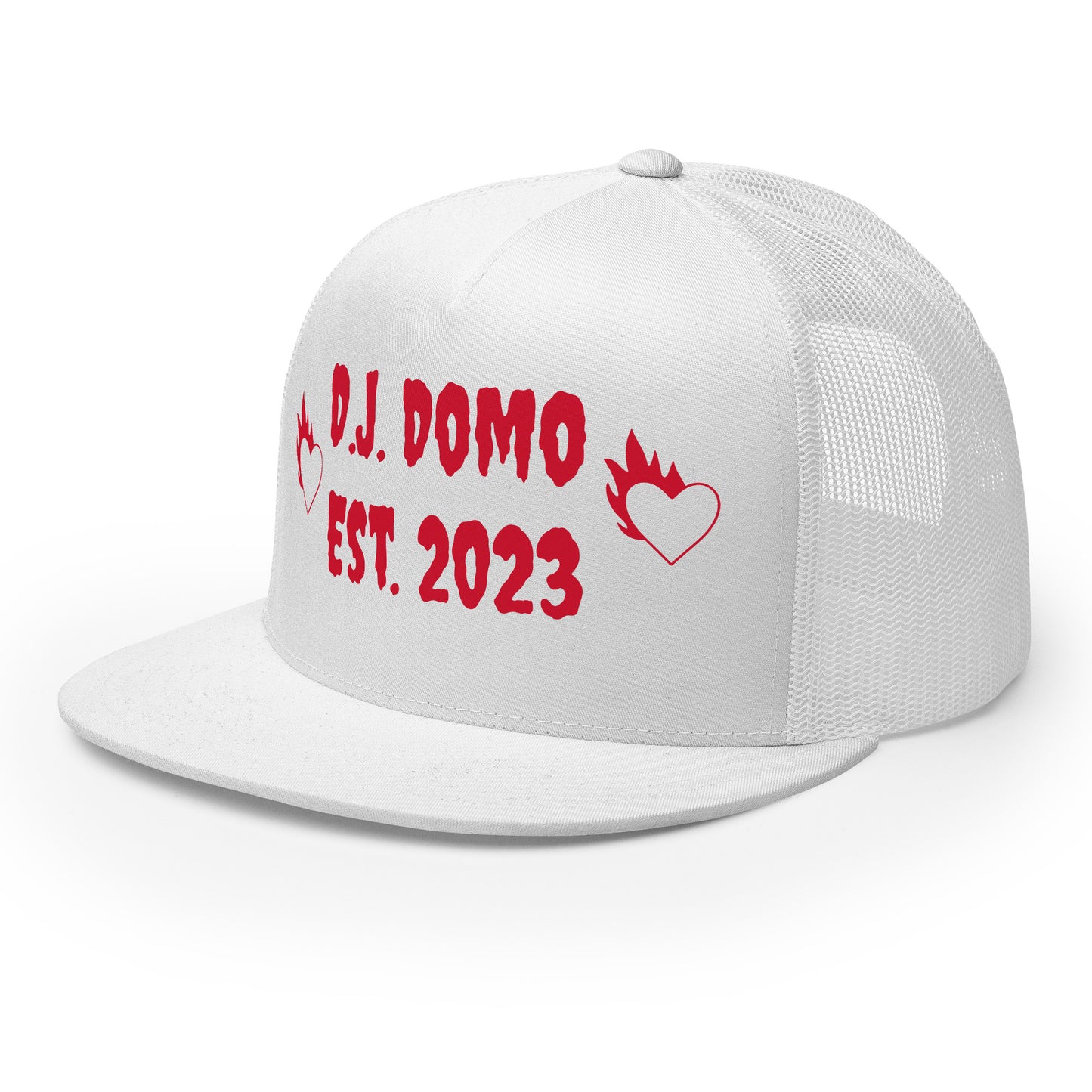 D.J. Domo "Fire Hearts" Trucker Cap Multi Color/Red