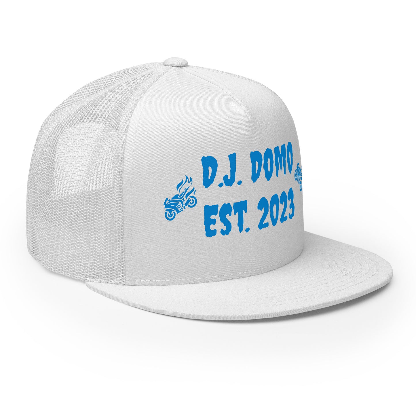 D.J. Domo "Biker" Trucker Cap Multi Color/Light Blue