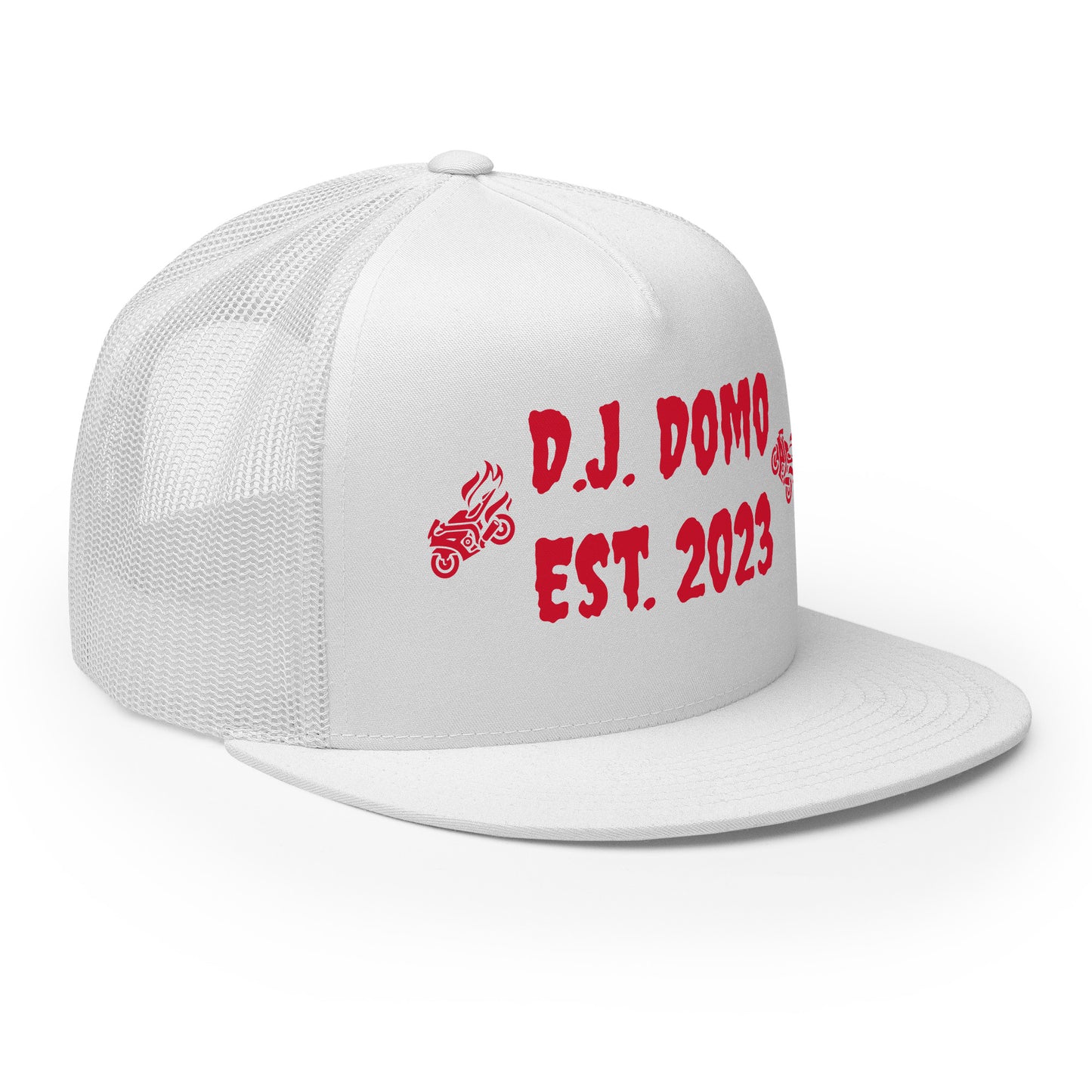 D.J. Domo "Biker" Trucker Cap Multi Color/Red