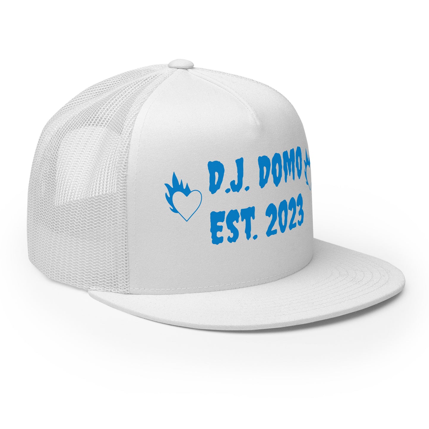 D.J. Domo "Fire Hearts" Trucker Cap Multi Color/Light Blue