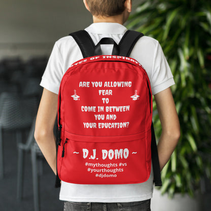 D.J. Domo DQOI Pt 1 "FEAR" Backpack Red/White