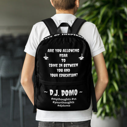 D.J. Domo DQOI Pt 1 "FEAR" Backpack Black/White