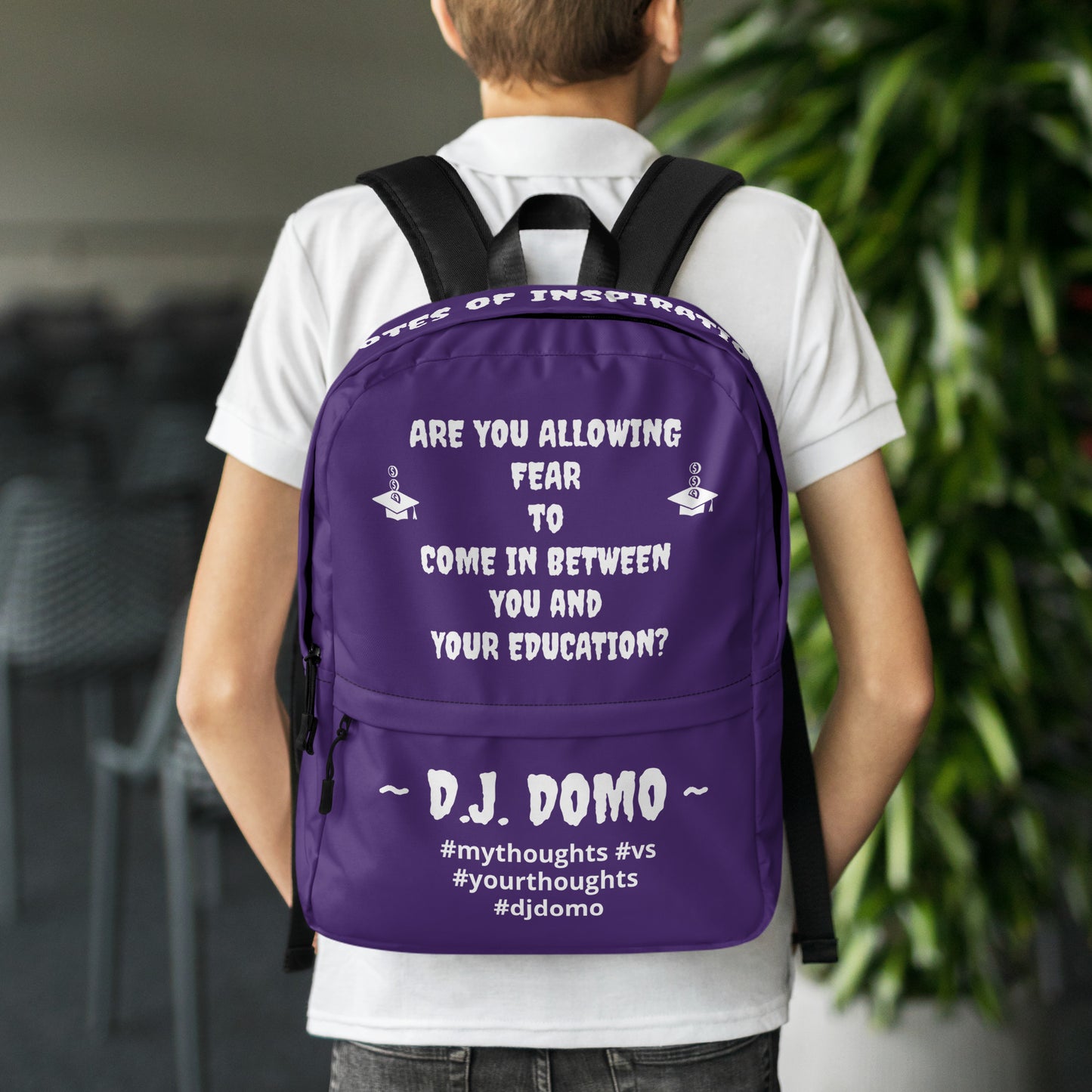 D.J. Domo DQOI Pt 1 "FEAR" Backpack Purple/White