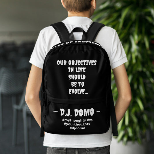 D.J. Domo DQOI Pt 1 "Book Objective" Backpack Black/White