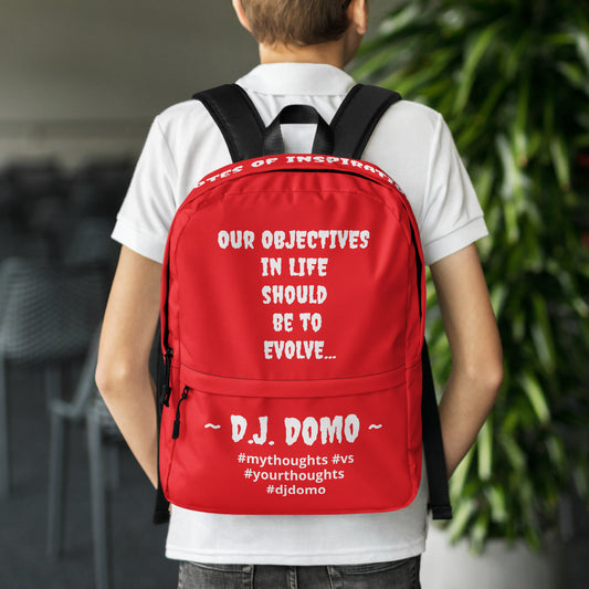 D.J. Domo DQOI Pt 1 "Book Objective" Backpack Red/White