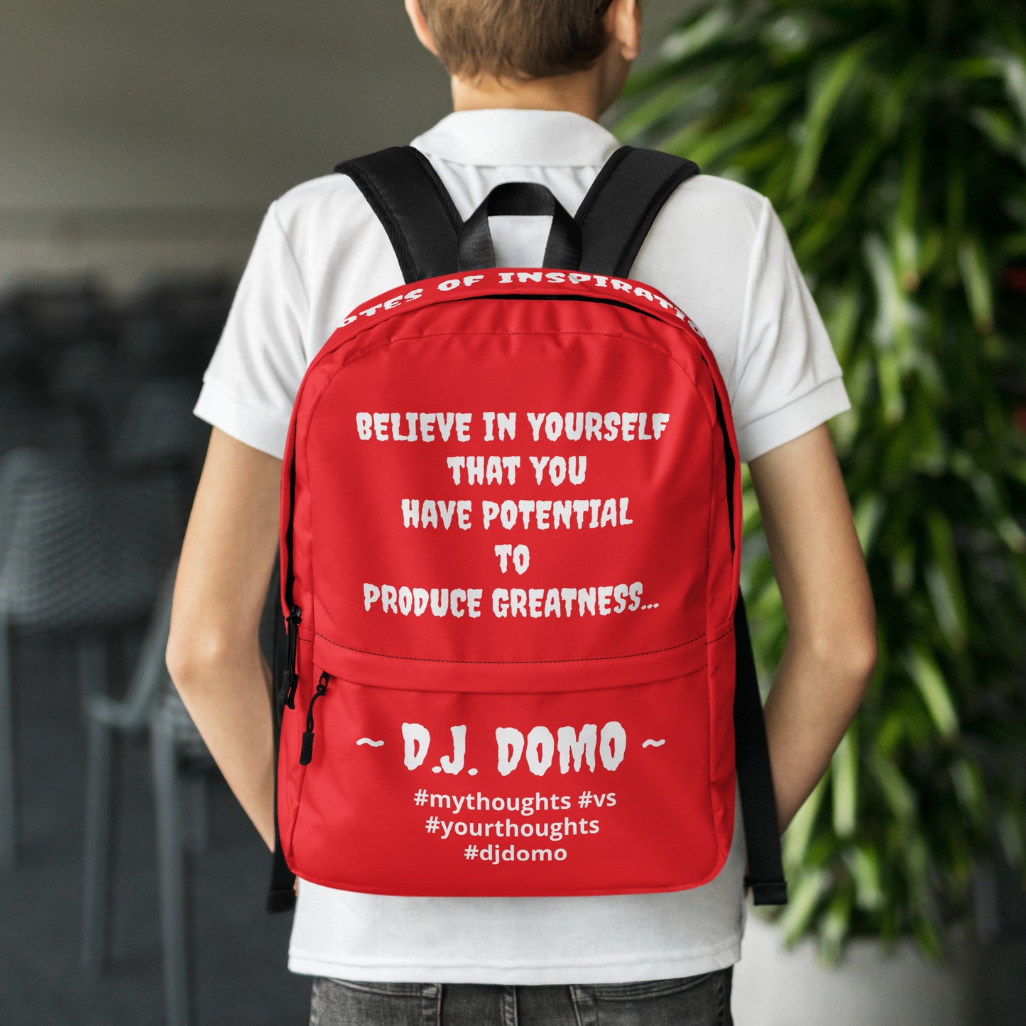 D.J. Domo DQOI Pt 1 "POTENTIAL" Backpack Red/White