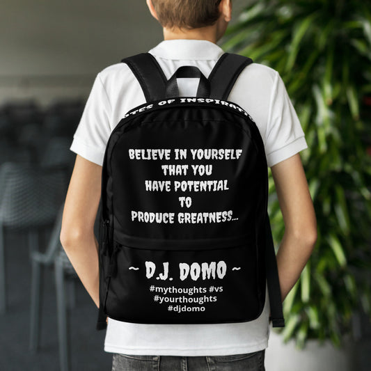 D.J. Domo DQOI Pt 1 "POTENTIAL" Backpack Black/White