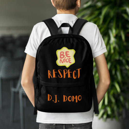 D.J. Domo "RESPECT" Backpack Black/Rust Orange