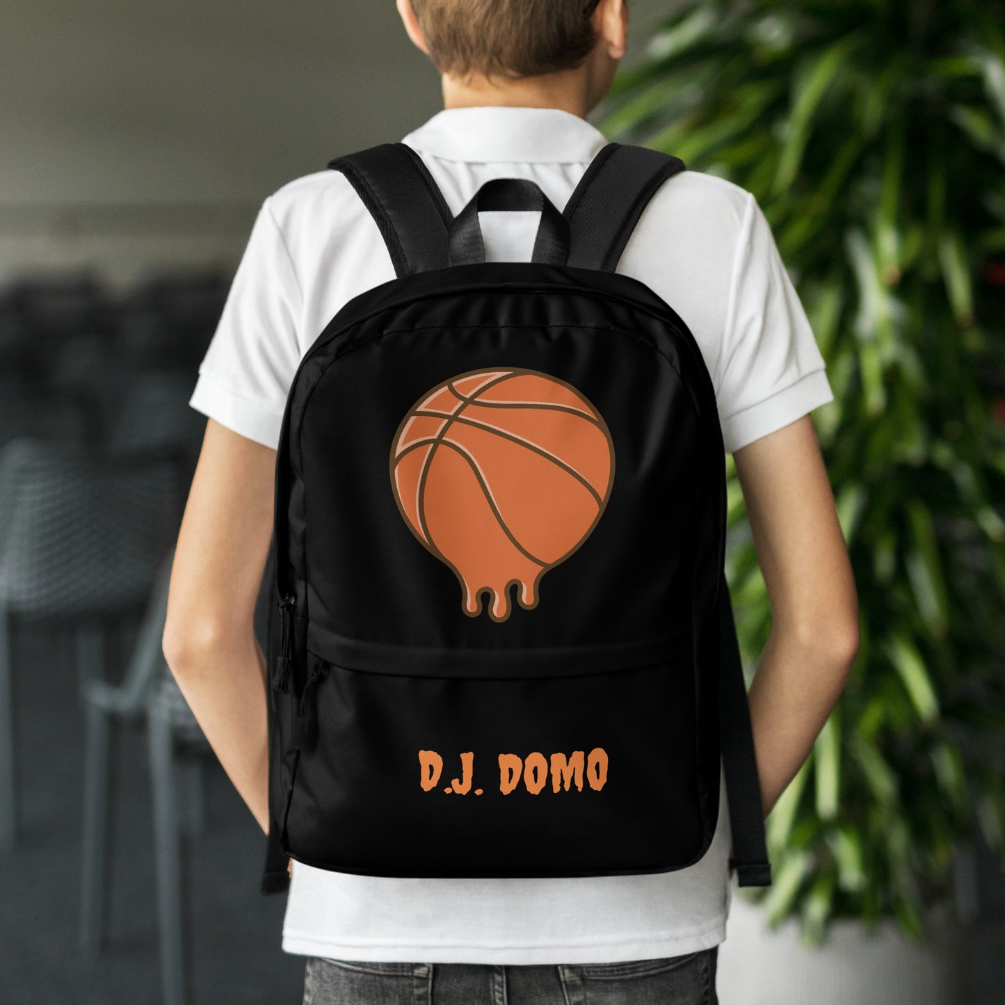 D.J. Domo Melting Basketball Backpack Black/Orange