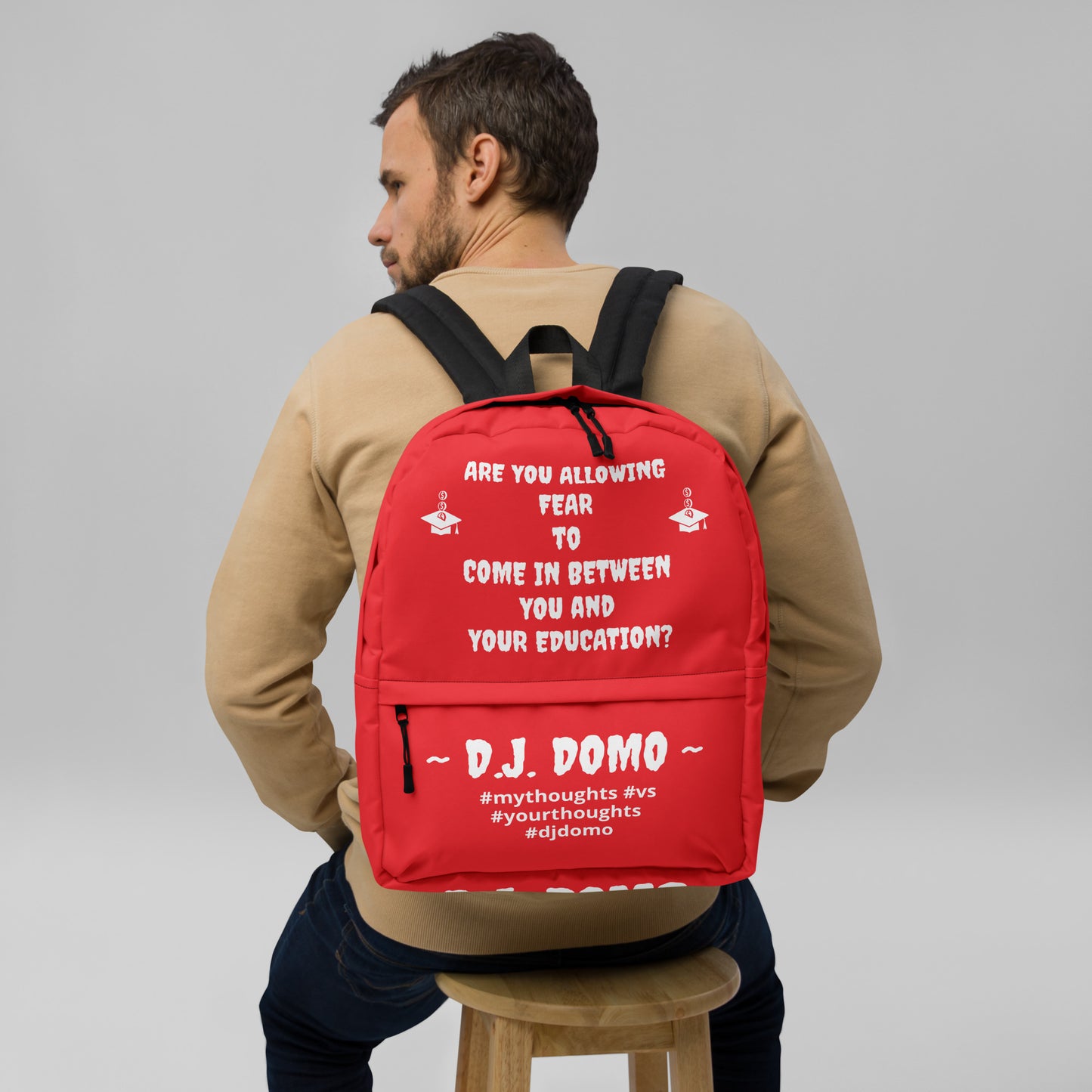 D.J. Domo DQOI Pt 1 "FEAR" Backpack Red/White