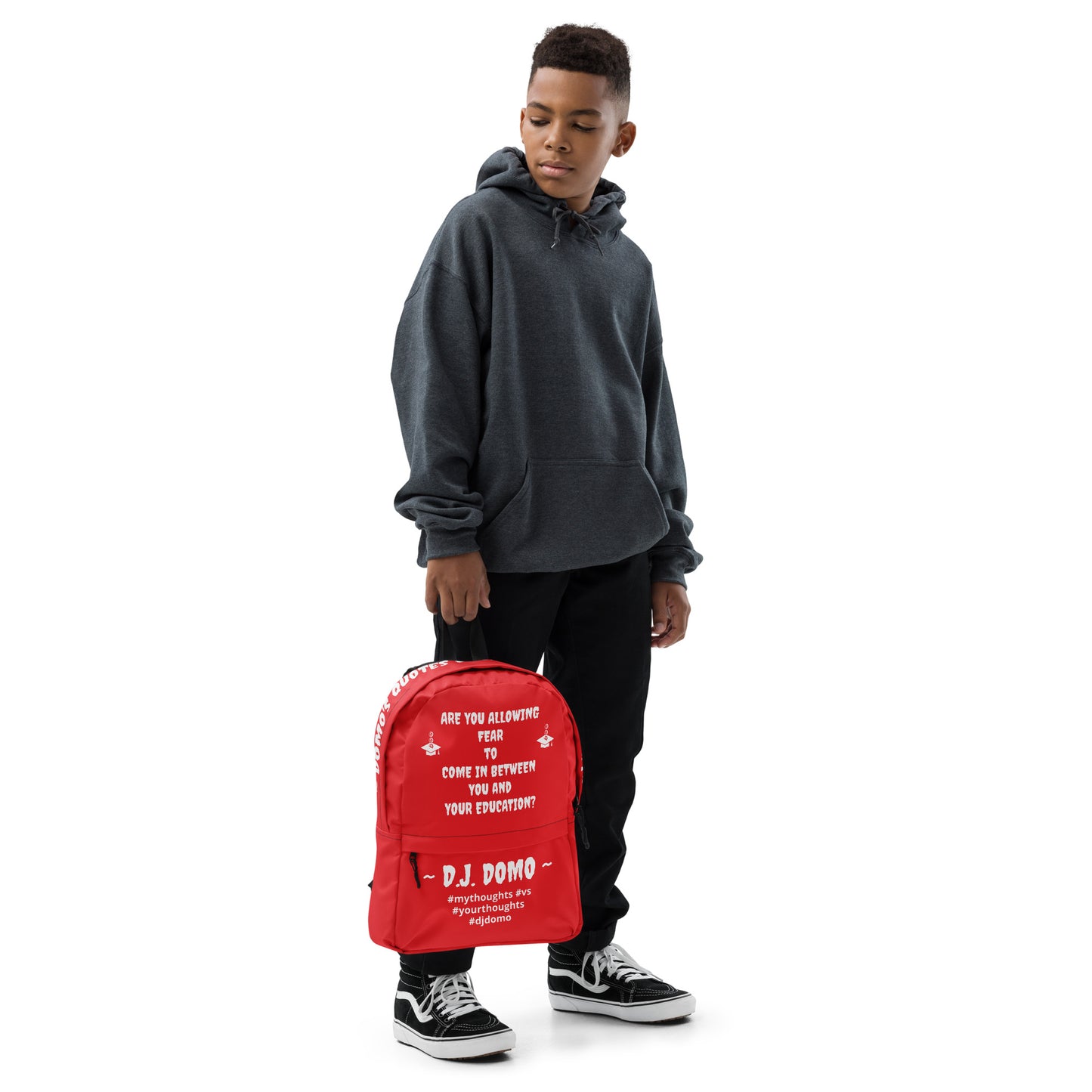 D.J. Domo DQOI Pt 1 "FEAR" Backpack Red/White