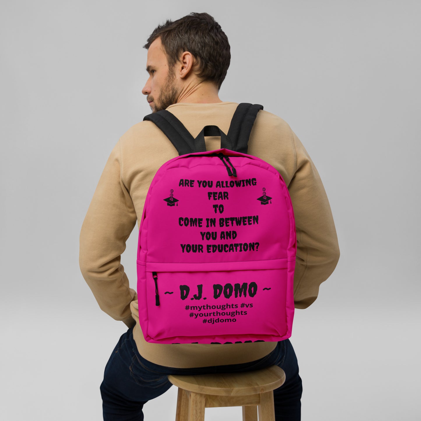 D.J. Domo DQOI Pt 1 "FEAR" Backpack Pink/Black