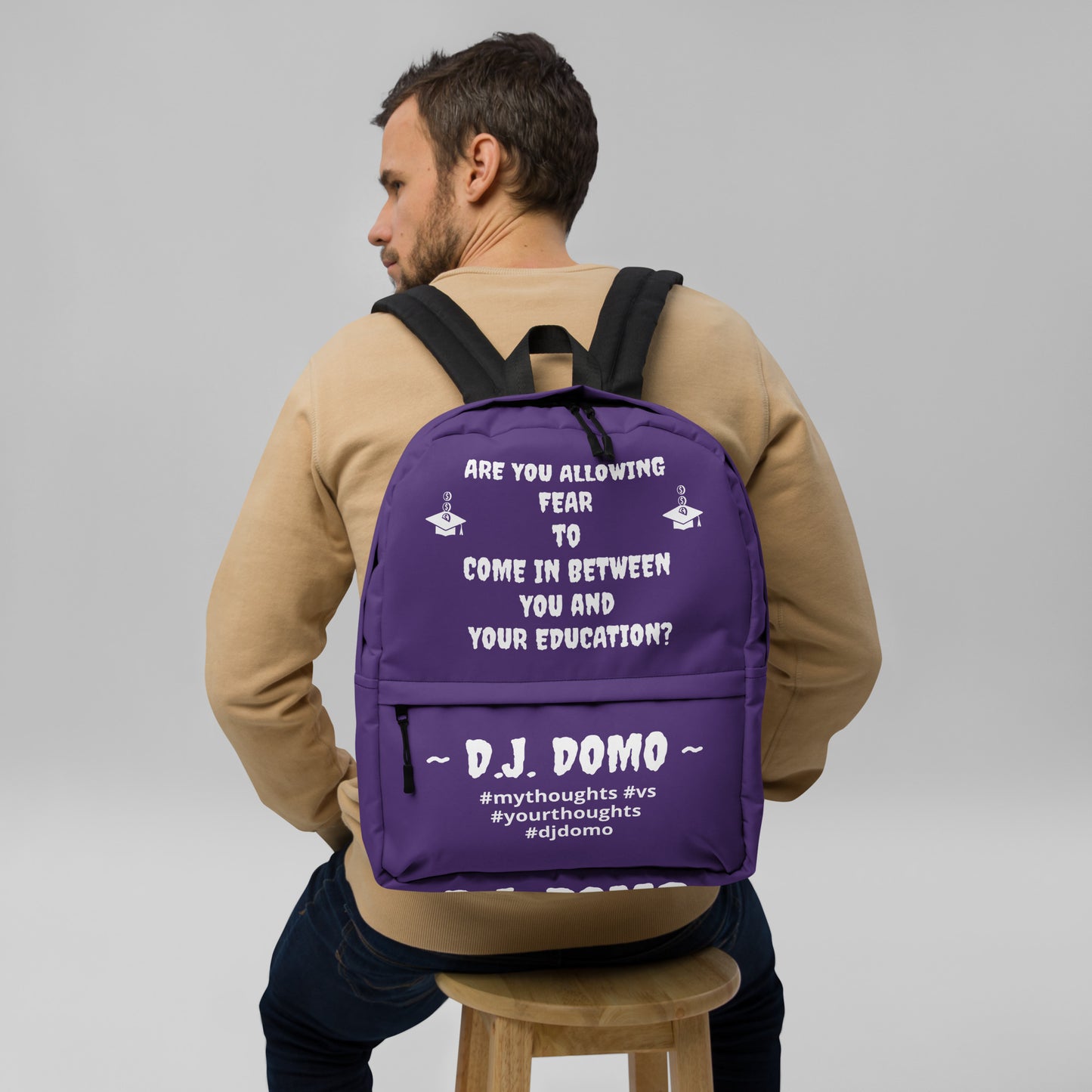 D.J. Domo DQOI Pt 1 "FEAR" Backpack Purple/White