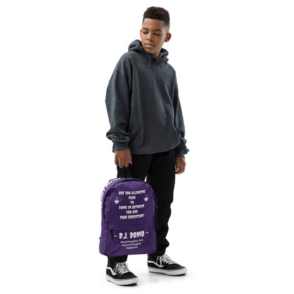 D.J. Domo DQOI Pt 1 "FEAR" Backpack Purple/White