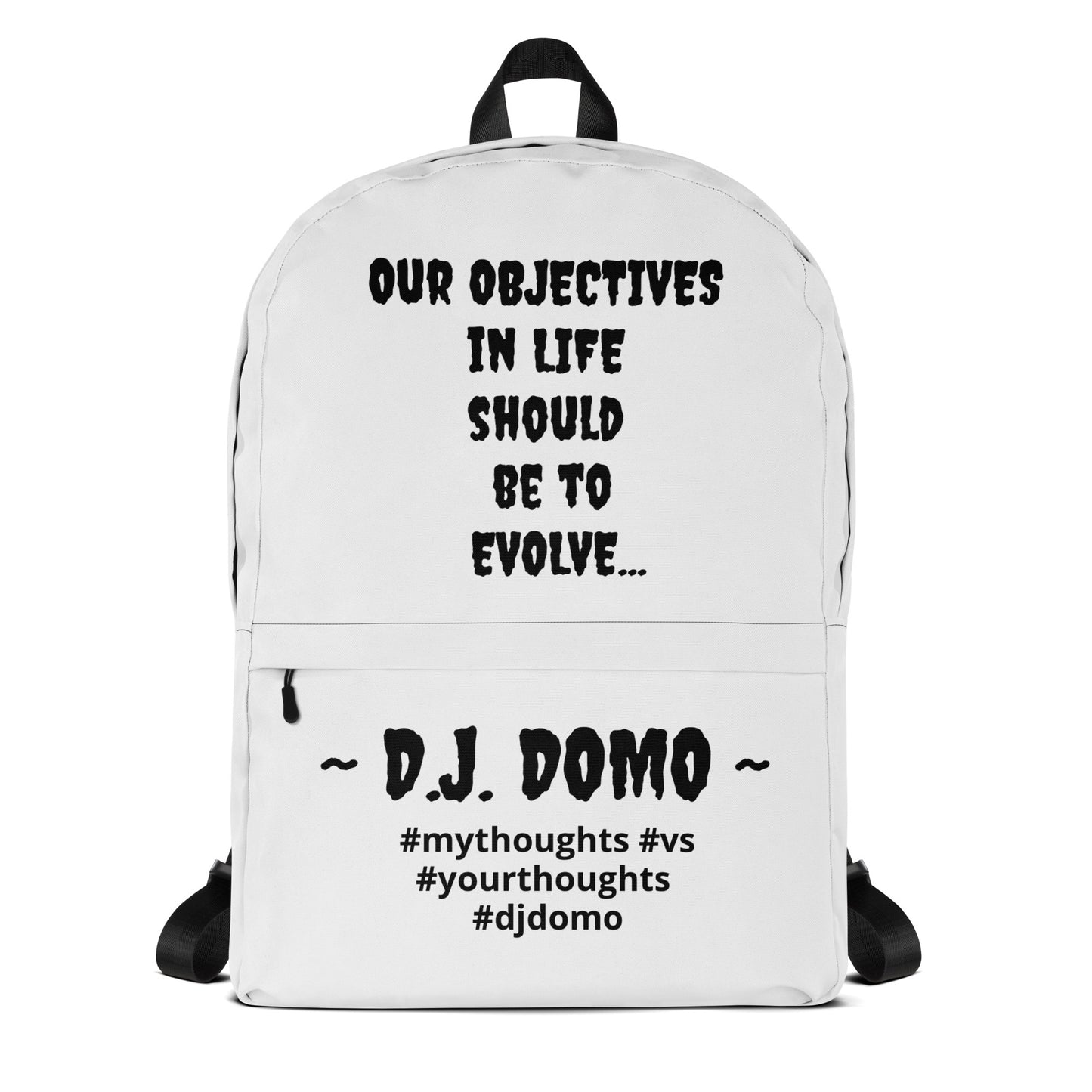 D.J. Domo DQOI Pt 1 "Book Objective" Backpack White/Black