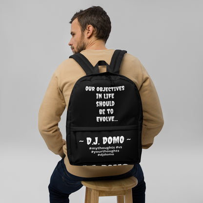 D.J. Domo DQOI Pt 1 "Book Objective" Backpack Black/White